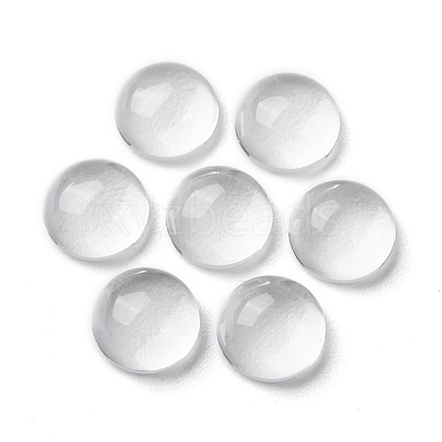 Transparent Half Round Glass Cabochons GGLA-R027-8mm-1