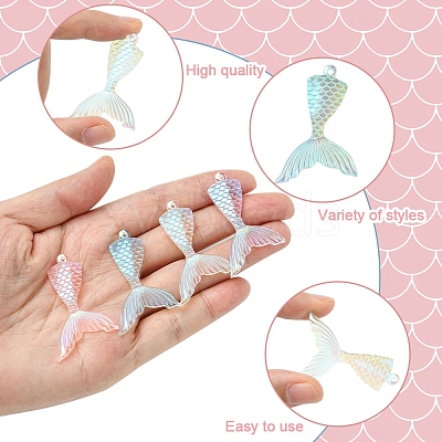 18Pcs Laser Transparent Resin Pendants RESI-FS0001-81-1