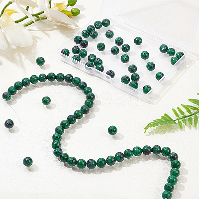 Natural Ruby in Zoisite Beads Strands G-OC0001-15-10mm-1