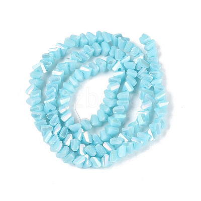 Electroplate Opaque Glass Beads Strands LS-EGLA-Q139-01A-C15-1