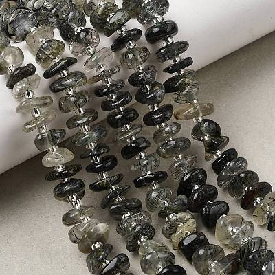 Natural Green Rutilated Quartz Beads Strands G-L649-C02-01-1