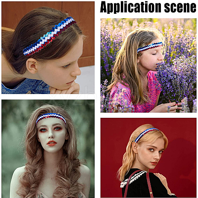10Pcs Wide Stretch Sparkling Headband MRMJ-GF0001-45B-1