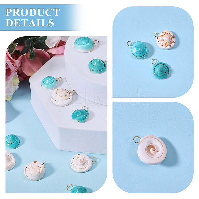 52Pcs 2 Styles Natural Shiva Eye Shell Pendants PALLOY-CA00035-1