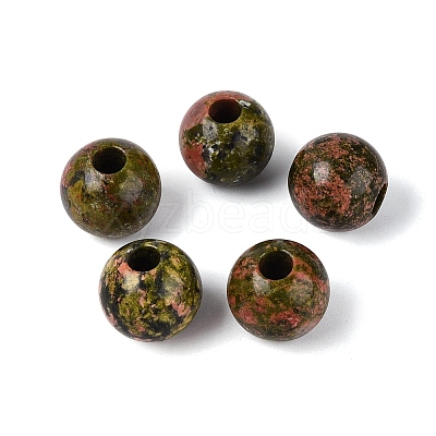 Natural Unakite European Beads G-Q602-09C-09-1