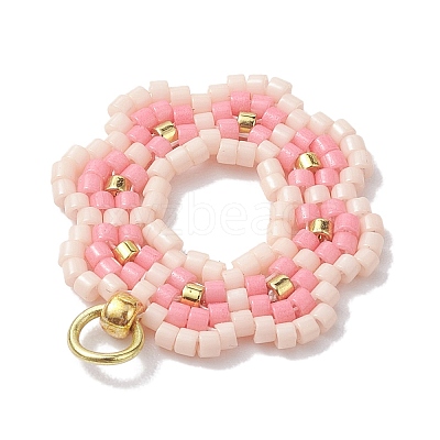 Seed Beads Beaded Charms PALLOY-MZ00205-02-1