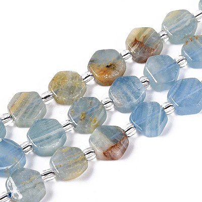 Natural Blue Calcite Beads Strands G-P534-A24-01-1