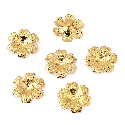 6-Petal Iron Bead Caps IFIN-WH0070-03G-1
