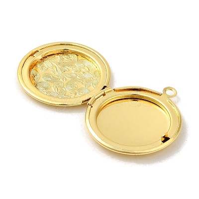 Rack Plating Brass Locket Pendants KK-K277-06G-1
