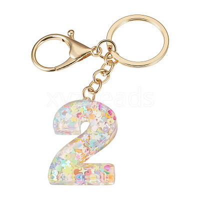 Number 2 Transparent Resin Keychains KEYC-TADJ0001-10B-1