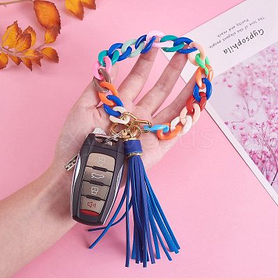 Chain Link Wristlet Keychain HJEW-SW00014-05-1