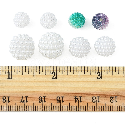 100Pcs 4 Style Imitation Pearl Acrylic Beads OACR-FS0001-23-1