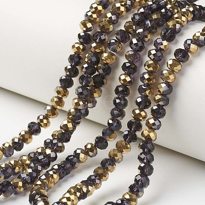 Electroplate Transparent Glass Beads Strands EGLA-A034-T4mm-O16-1