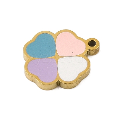 304 Stainless Steel Enamel Charms STAS-P377-06G-1