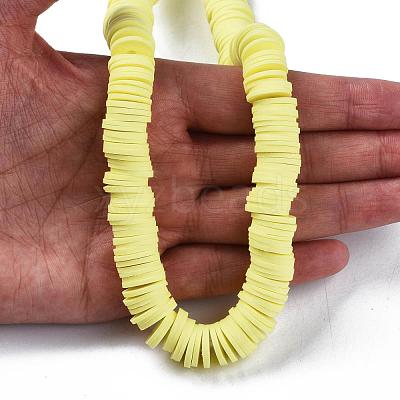Flat Round Handmade Polymer Clay Beads CLAY-R067-12mm-23-1