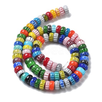 Handmade Millefiori Lampwork Beads Strands LAMP-F035-05-1