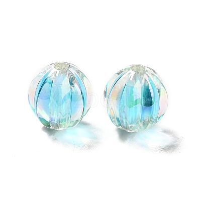 Two Tone UV Plating Rainbow Iridescent Acrylic Beads TACR-D010-05-1