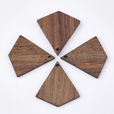 Undyed Walnut Wood Pendants WOOD-T023-07-1