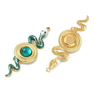 304 Stainless Steel Enamel Pendants STAS-T076-07G-02-1