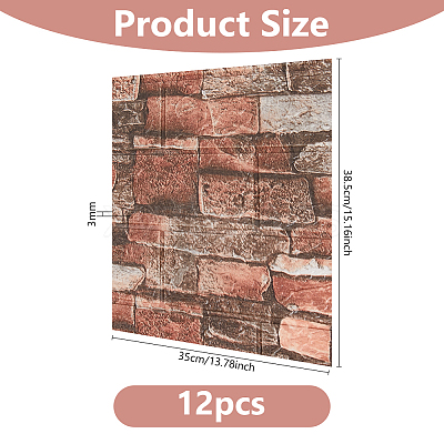 XPE Foam 3D Anticollision Wall Stickers Brick Pattern Stickers DIY-WH0591-086B-1