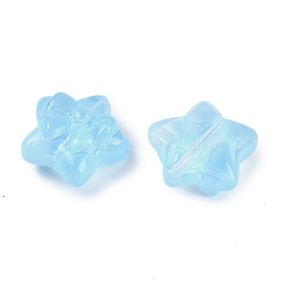 Transparent Spray Paint Glass Beads LS-GLAA-H035-02G-1