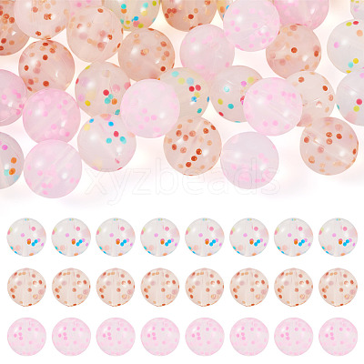 30Pcs 3 Colors Transparent Silicone Focal Beads SIL-TA0002-83-1