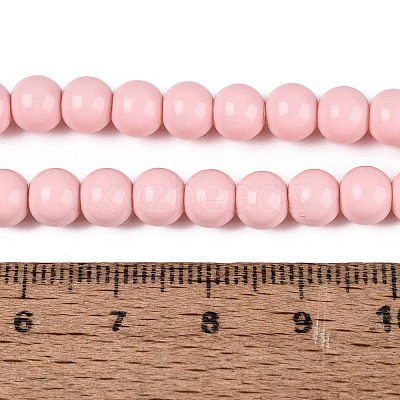 Painted Glass Bead Strands DGLA-S071-6mm-B2-1