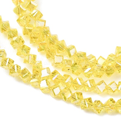 Electroplate Transparent Glass Beads Strands GL-CBA7A17-01A-13-1