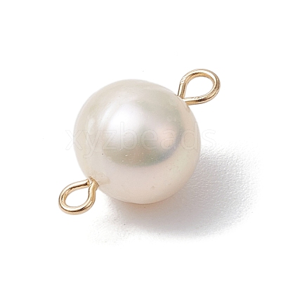 Natural Cultured Freshwater Pearl Connector Charms PALLOY-JF03090-02-1
