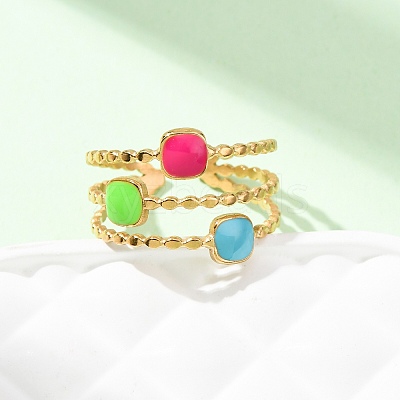 304 Stainless Steel Cuff Rings for Women RJEW-D334-02D-G-1