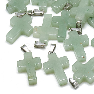Natural Green Aventurine Pendants G-T080-12-1