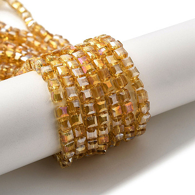 Electroplate Glass Beads Strands EGLA-D018-4x4mm-77-1