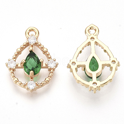 Golden Tone Brass Pendants X-GLAA-R212-10A-1