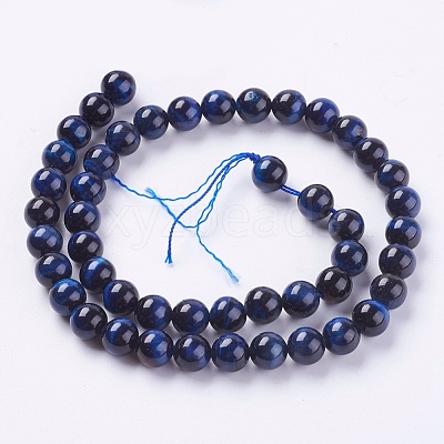 Natural Tiger Eye Beads Strands G-G544-8mm-04-1