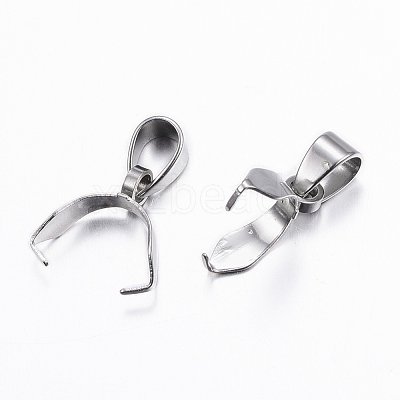Tarnish Resistant 304 Stainless Steel Pendant Pinch Bails STAS-G179-08P-1