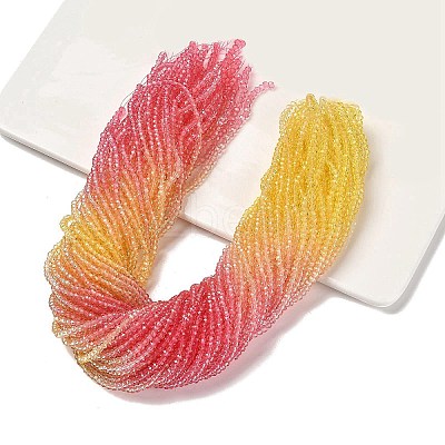 Transparent Painted Glass Beads Strands X1-DGLA-A034-T2mm-A07-1