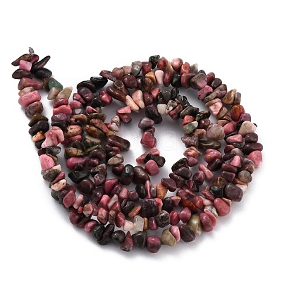 Natural Rhodonite Chip Bead Strands G-M205-24-1