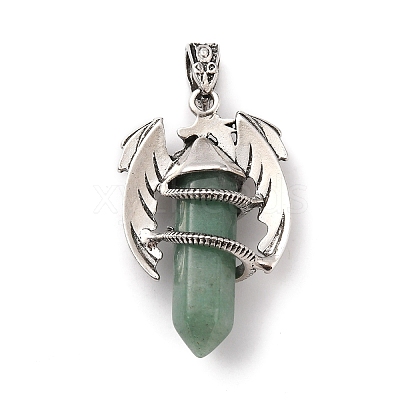 Natural Green Aventurine Pointed Pendants G-B042-04P-56-1