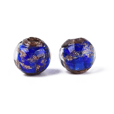 Handmade Gold Sand Lampwork Beads LAMP-N045-01B-03-1