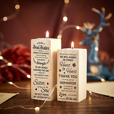 Wooden Candle Holder AJEW-WH0257-010-1