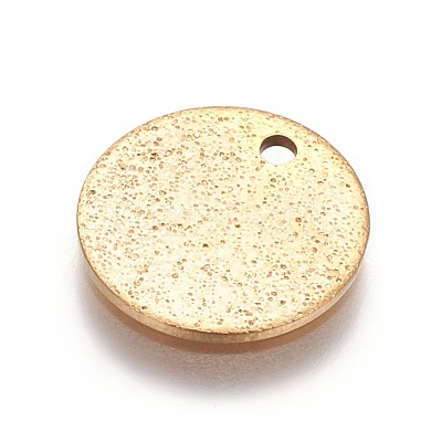 Ion Plating(IP) 304 Stainless Steel Textured Pendants X-STAS-I098-01-12mm-G-1