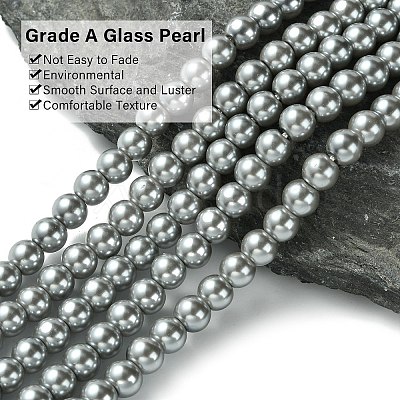 Eco-Friendly Dyed Glass Pearl Beads Strands HY-A008-6mm-RB031-1