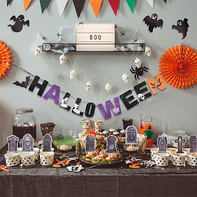 Halloween Decoration Paper Flag Banners DIY-WH0453-12B-1