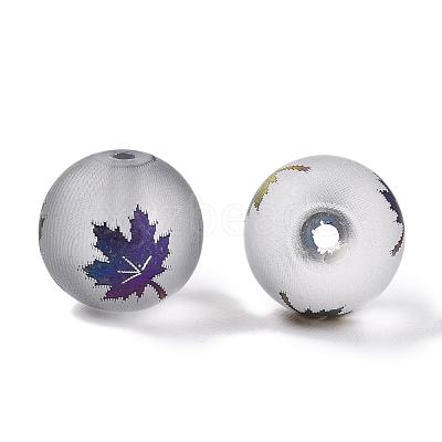 Autumn Theme Electroplate Transparent Glass Beads EGLA-S178-01-01E-1