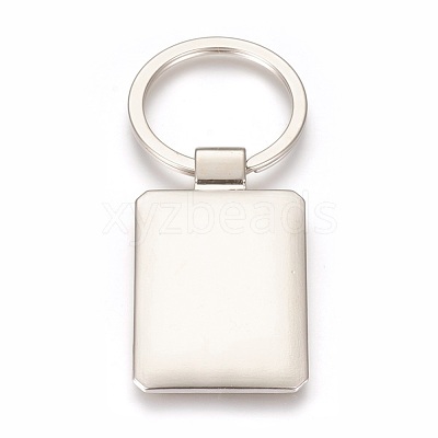 Zinc Alloy Cabochon Settings Keychain KEYC-E028-08P-1