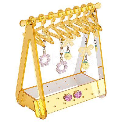 1 Set Coat Hanger Shaped Acrylic Earring Display Stands EDIS-PH0001-90B-1