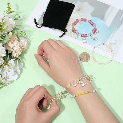 2Bags 2 Colors Plastic & Glass Beaded Stretch Bracelets BJEW-PA0001-09-1
