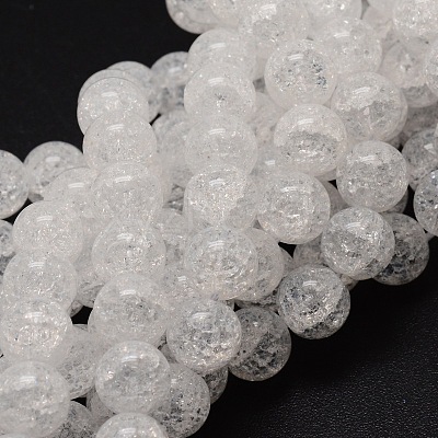 Crackle Glass Round Beads Strands CCG-E001-10mm-04-1