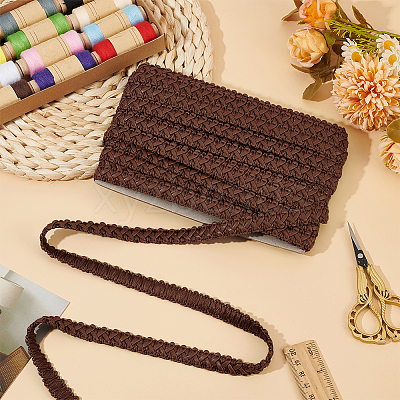 15 Yards Imitation Leather Braided Lace Ribbon WL-WH0003-02D-1
