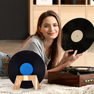 Wood Record Display Stands ODIS-WH0074-03-1