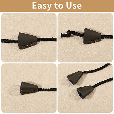 40Pcs 10 Colors Leather Cord Ends FIND-CA0011-38-1